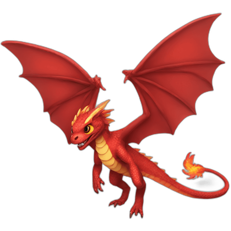 Red fire Serpant with wings and no arms emoji