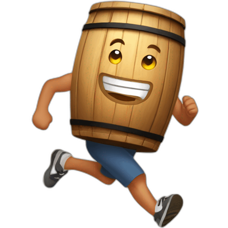 wooden barrel going for a jog emoji