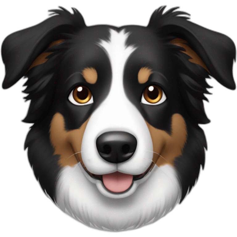 Bordie Collie short hair black and white emoji