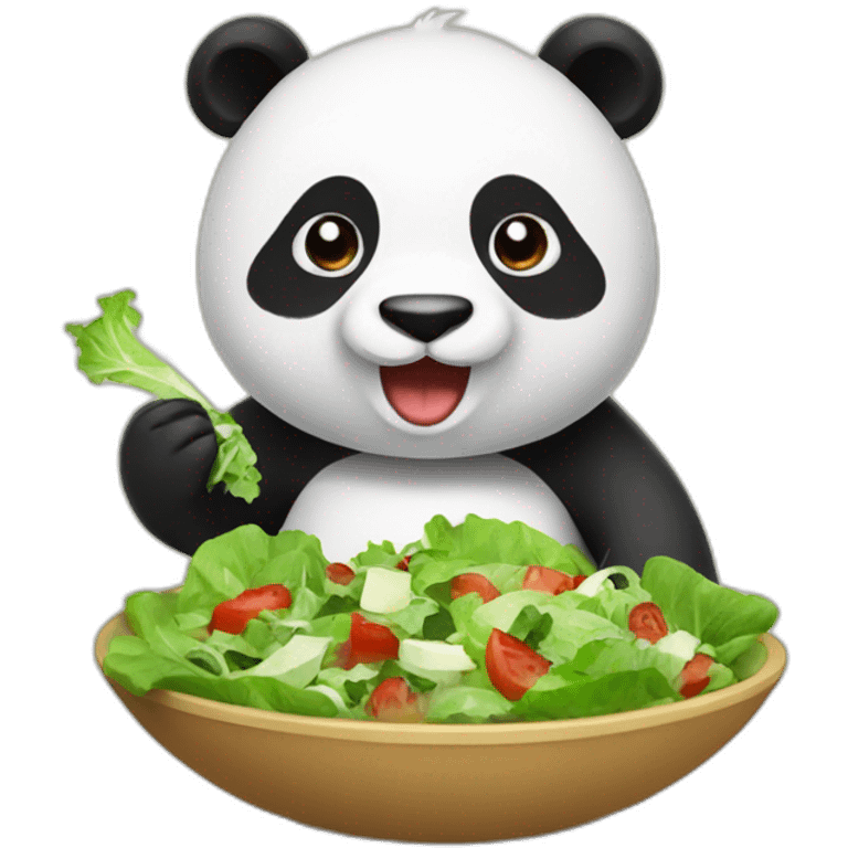 panda eating salad emoji