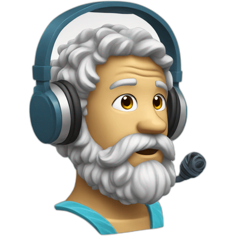 poseidon wearing headphone emoji