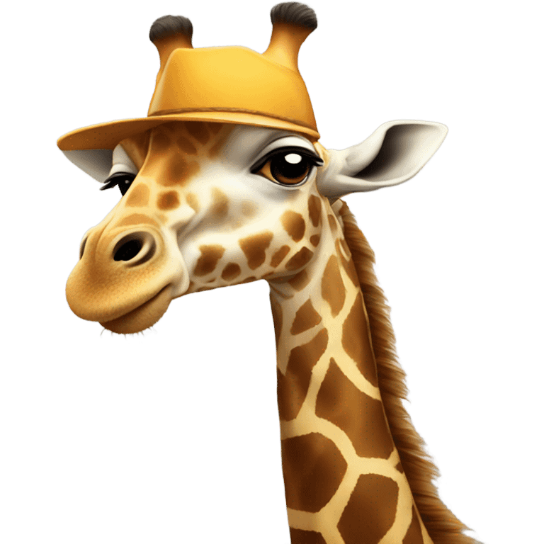 Giraffe waring hat emoji