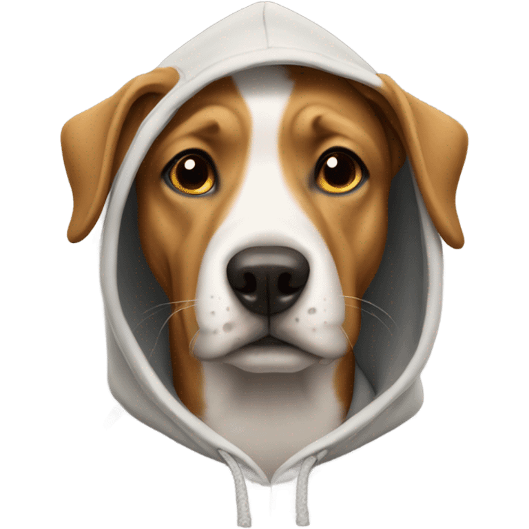 Dog wearing a hoodie emoji