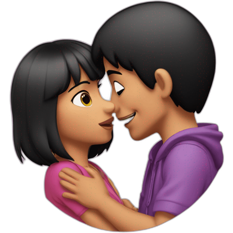 dora kiss mickey emoji