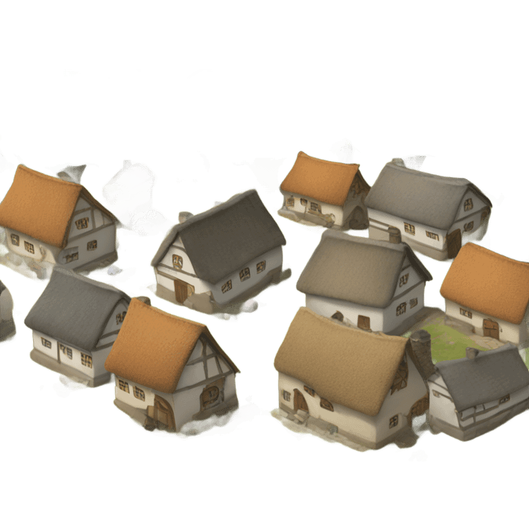 village with 5 house emoji