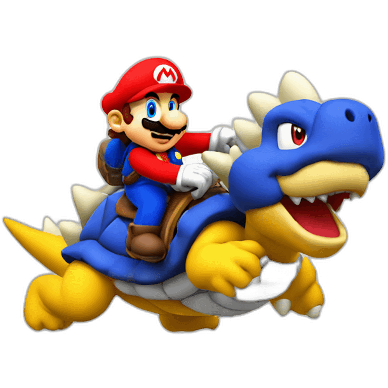 Super Mario riding on Koopa-Troopa emoji