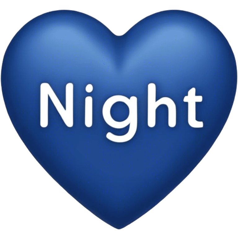 Dark blue heart with Night in the middle  emoji