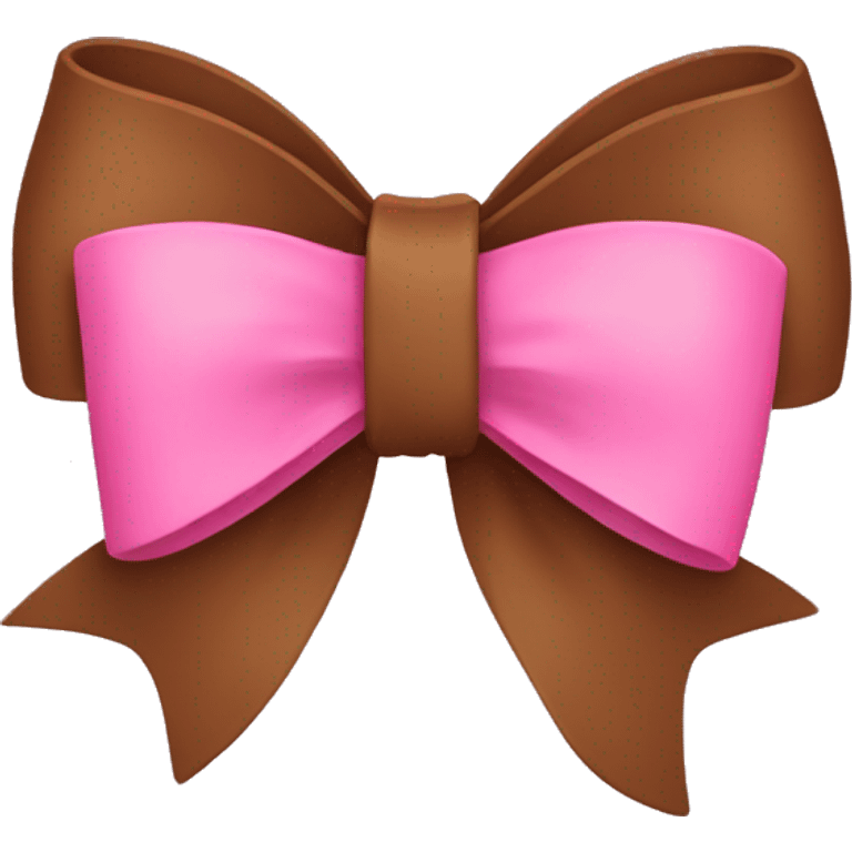 brown bow with pink on it emoji