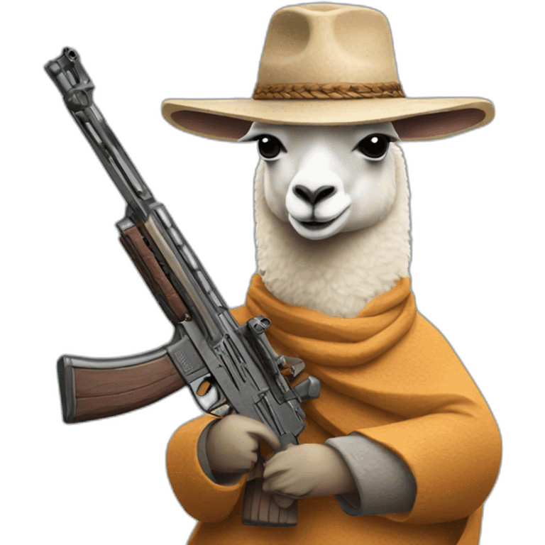 Lama avec un fusil emoji