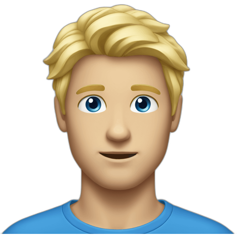 Homme cheveux long blond au yeux bleu emoji