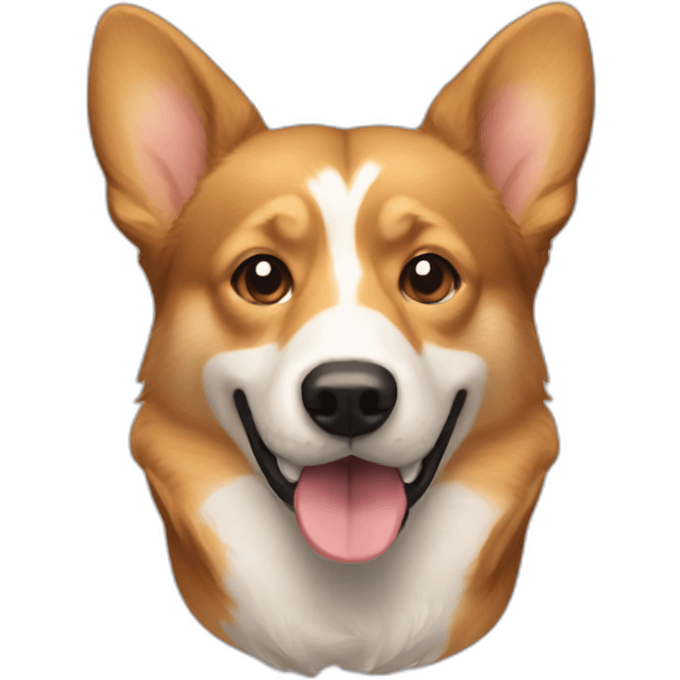 full light brown dog head tackle corgi mix emoji