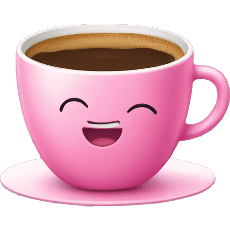 Cute pink cup of coffee emoji