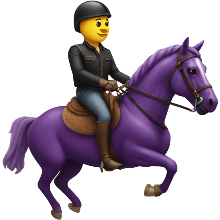 Rider and Horse on top of eggplant emoji