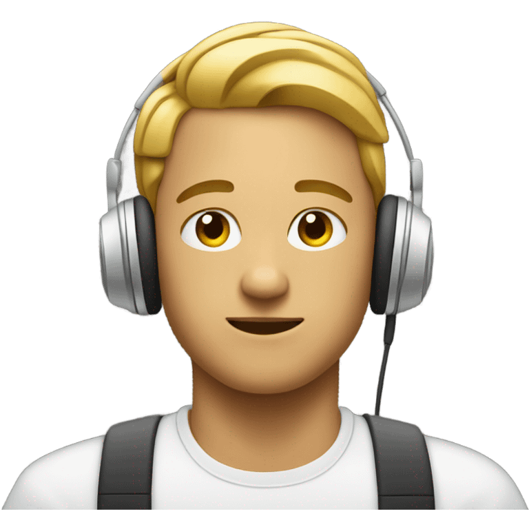 person listening to music with headpho emoji