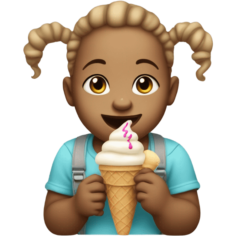 White baby eating ice cream emoji