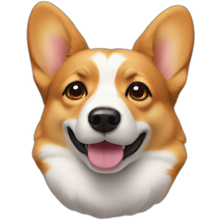 Corgi head with ears flapped down emoji