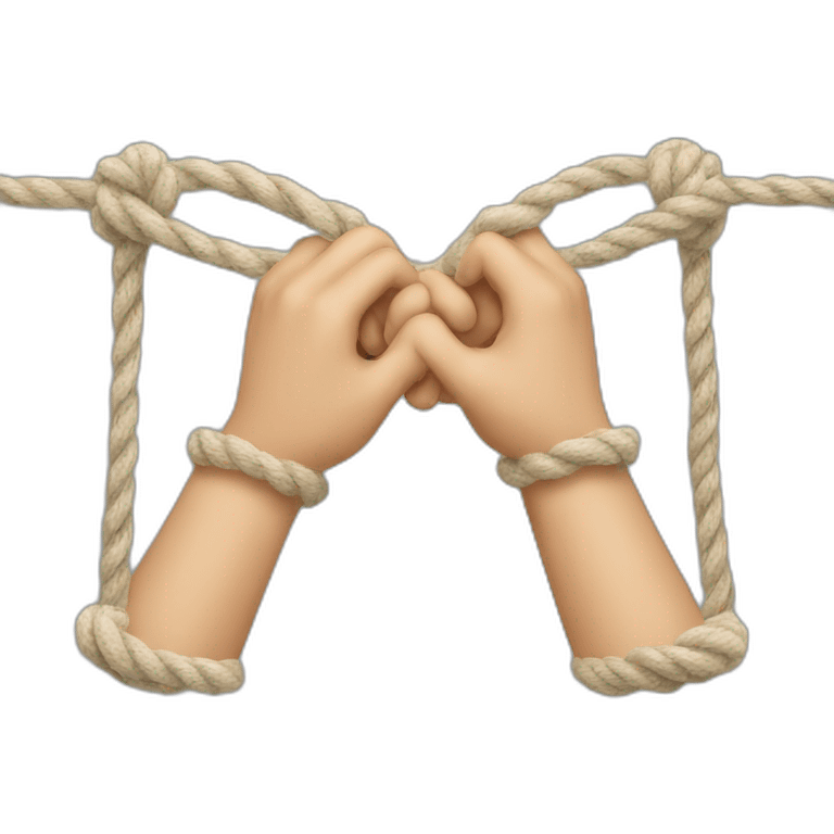 String rope tying two hands together emoji