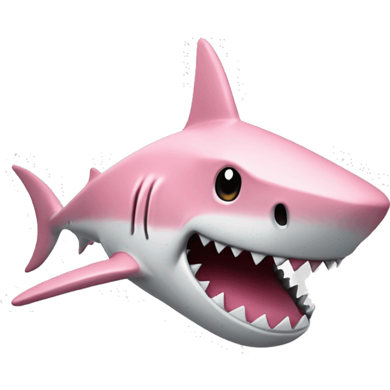 light pink shark with grey santa hat emoji