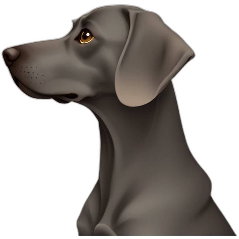 shorthair weimaraner profile silhouete emoji