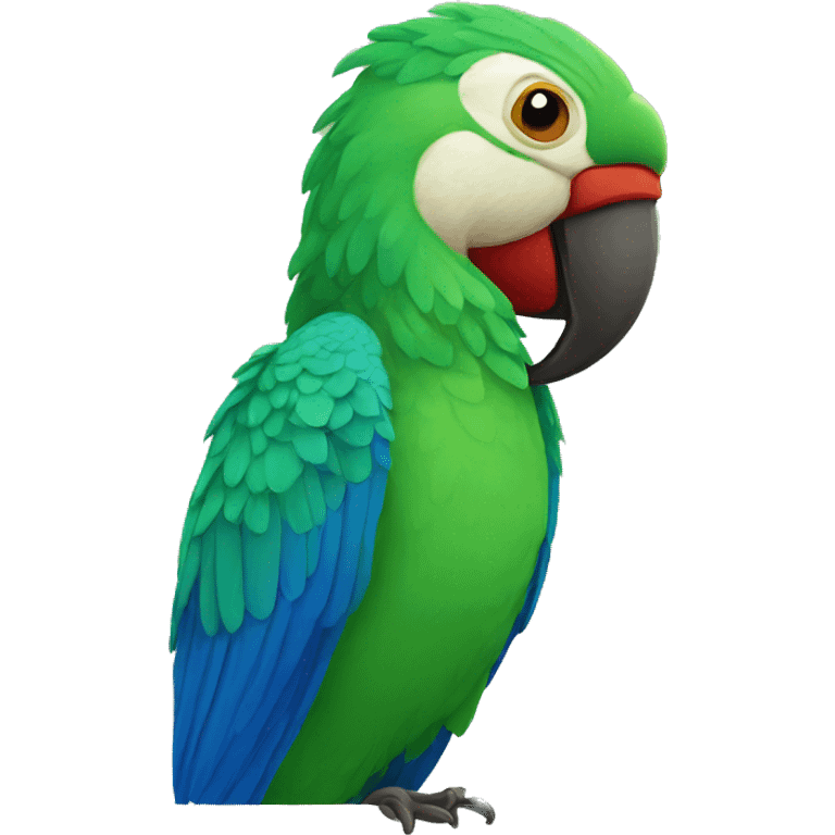 Perico verde con azul emoji