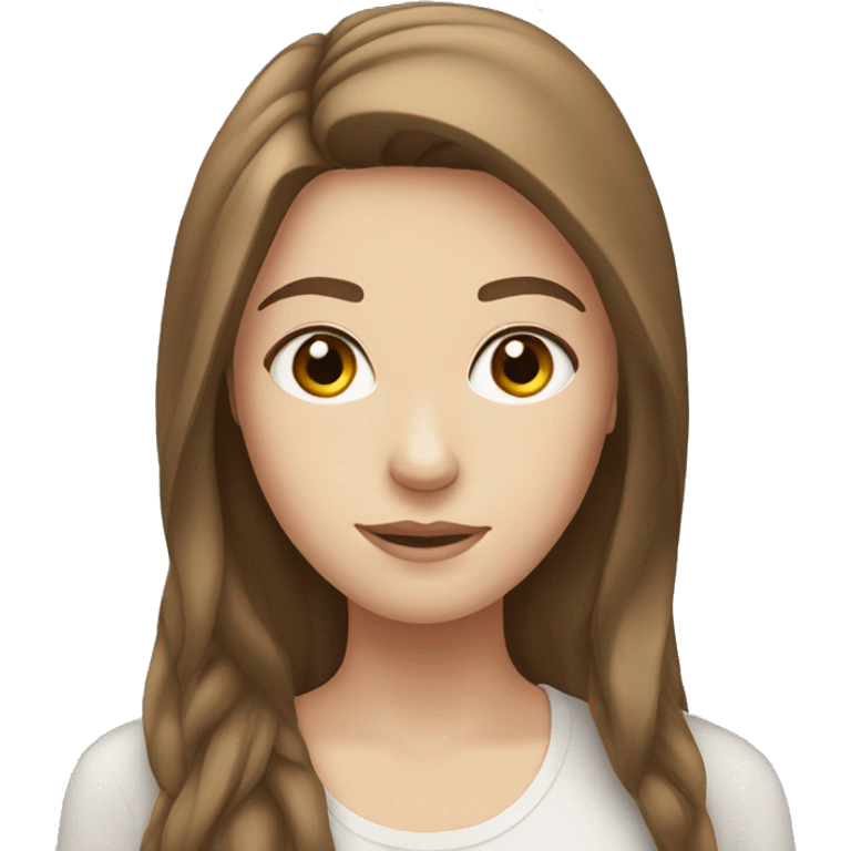 a white girl with brown hair emoji