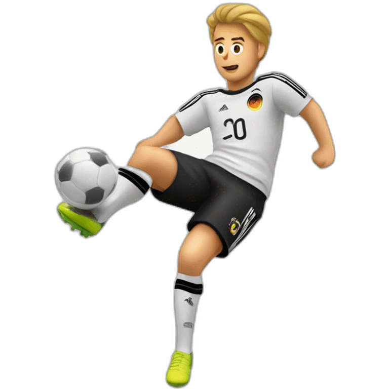 german soccer player shooting emoji