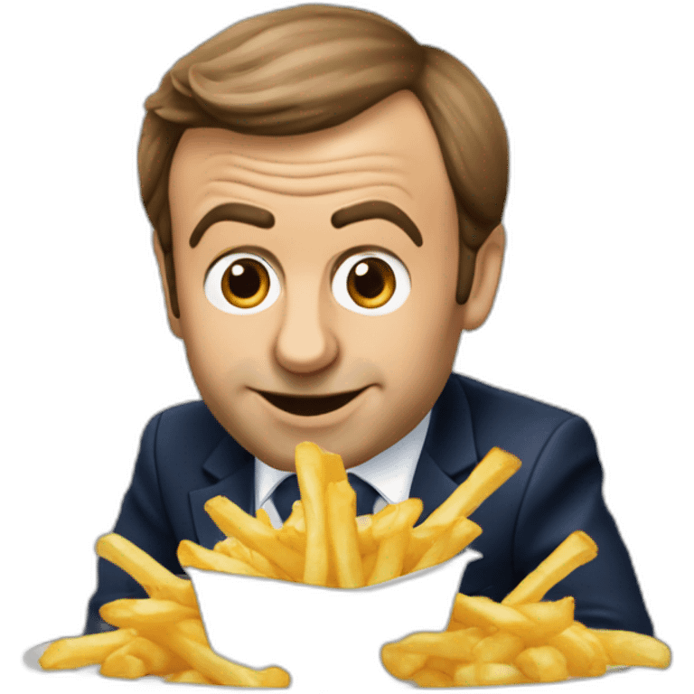 Emanuel macron qui mange des frites emoji