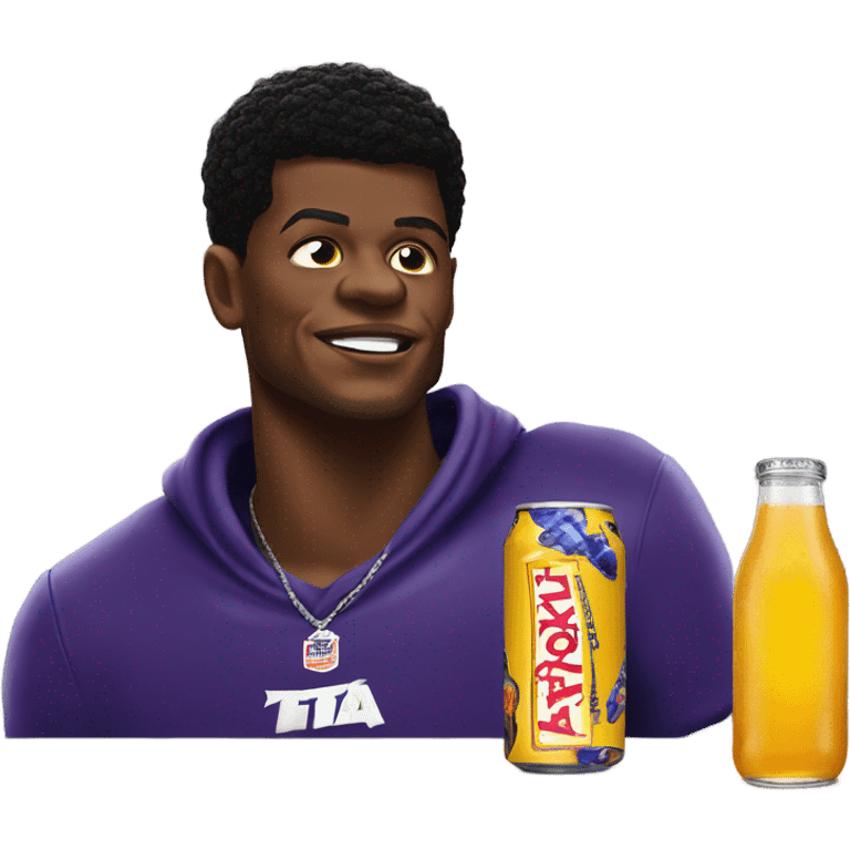 Lamar Jackson drinking twisted tea emoji