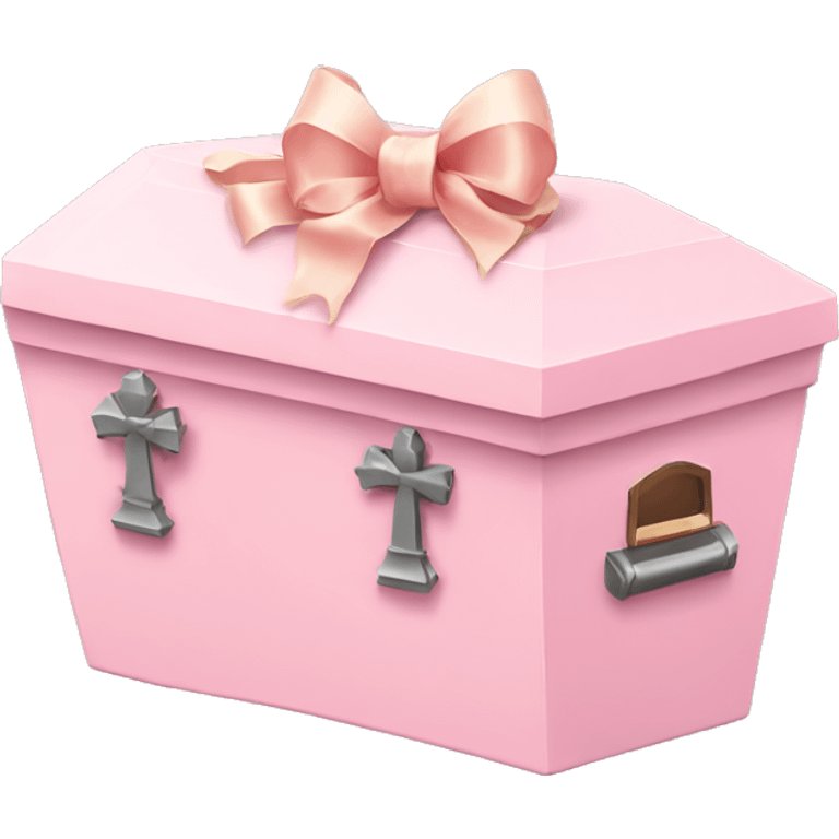 Light Pink coffin with bow emoji