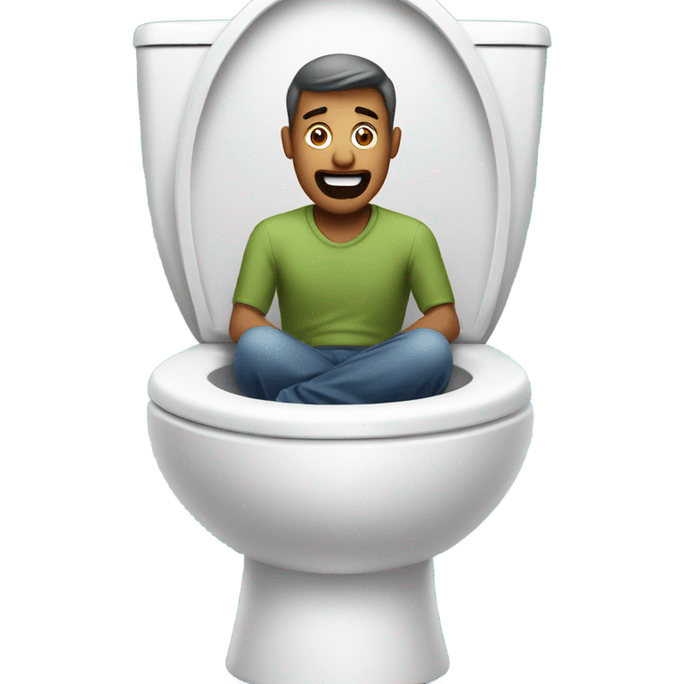 Man inside skibidi toilet emoji