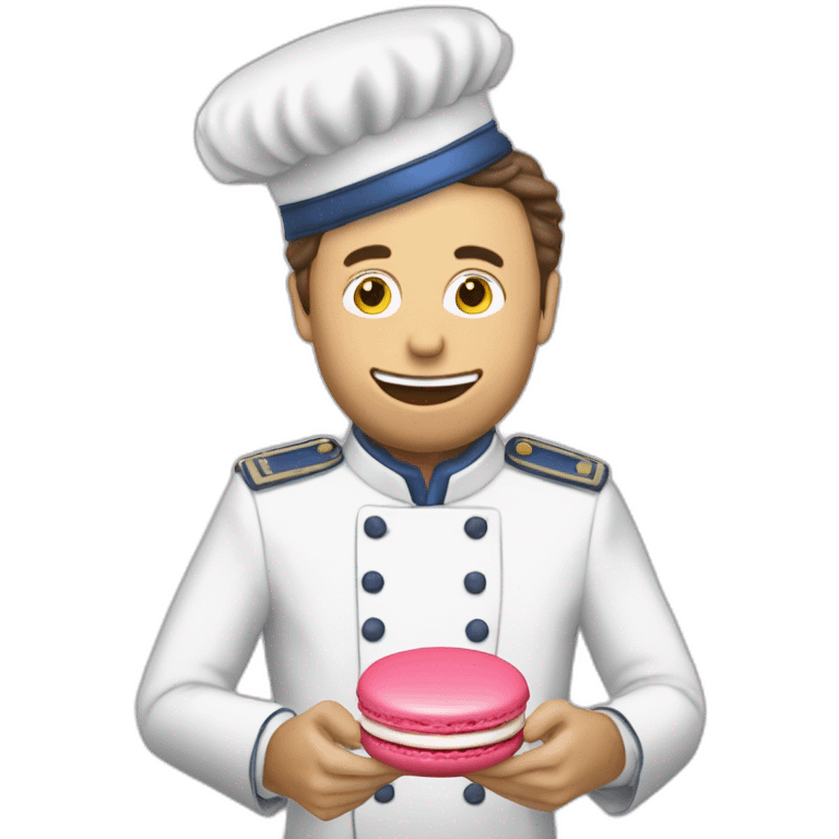 Macron mange un macaron emoji