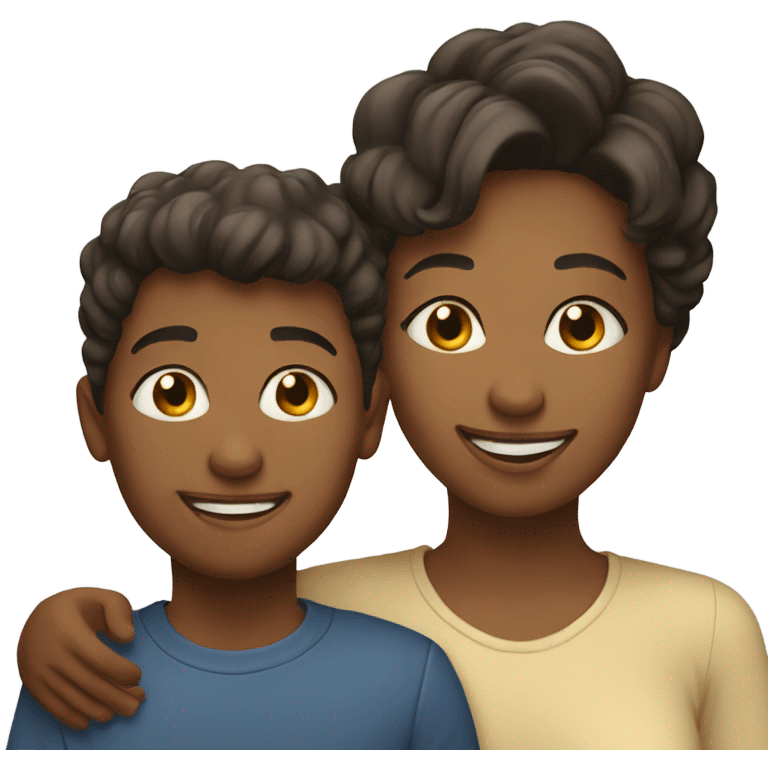 Mother and son smiling  emoji