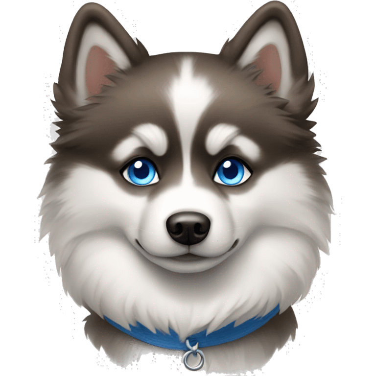 Pomsky with blue eyes emoji