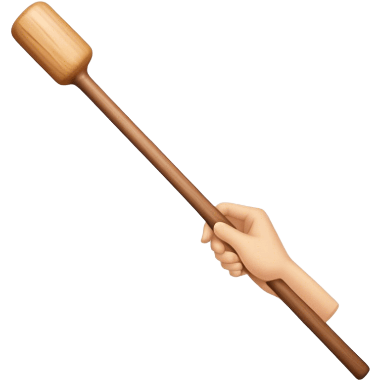 Hand holding Woodstick emoji