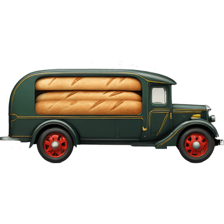 Art Deco Very long 1937 bread truck side view  emoji