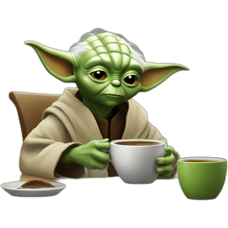 yoda drinking coffee emoji