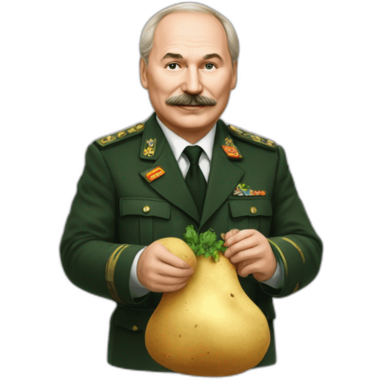 Lukashenka holds a potato in his hand emoji