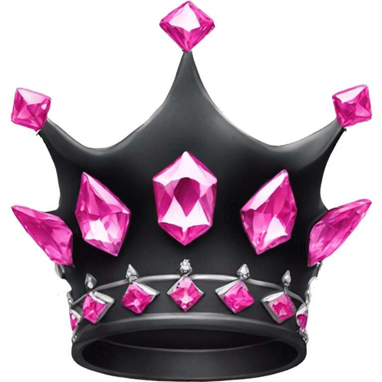 black crown with pink diamond emoji