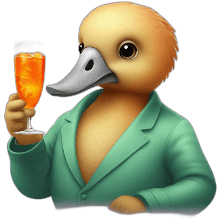 Fat Dodo sipping an Aperol Spritz emoji