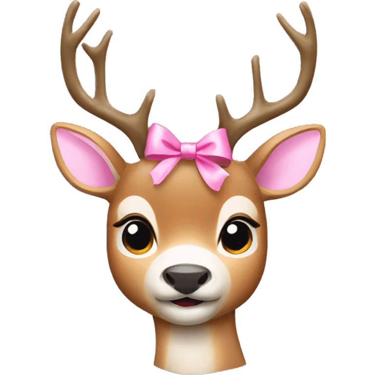 deer with pink bows on its ears emoji