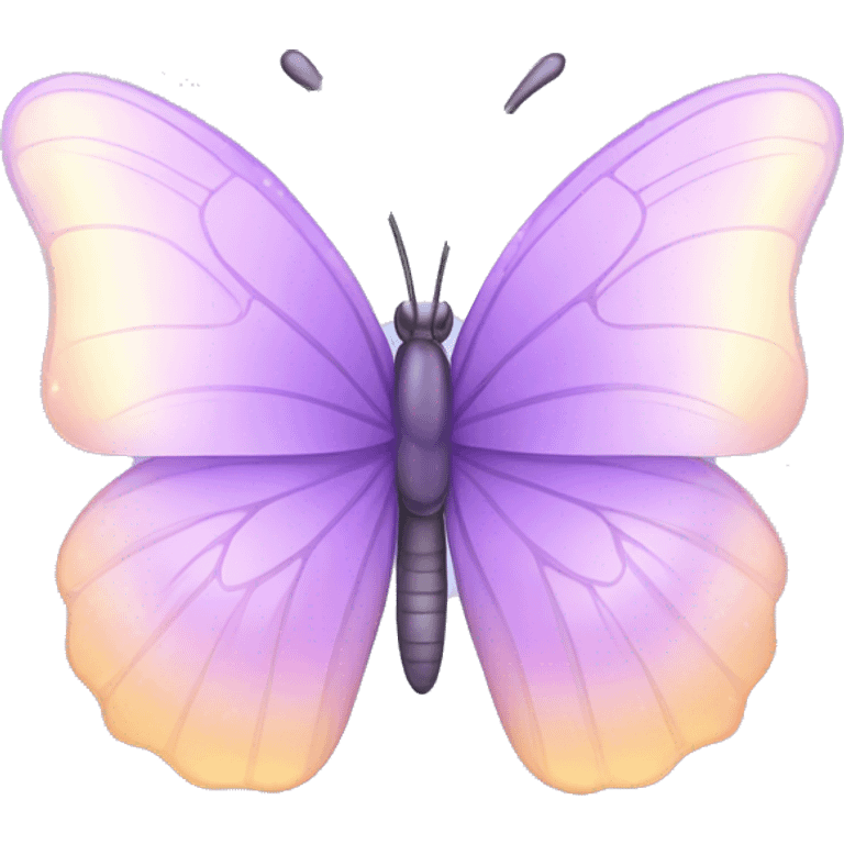 Sparkly glossy Pastel lilac-gradient butterfly emoji