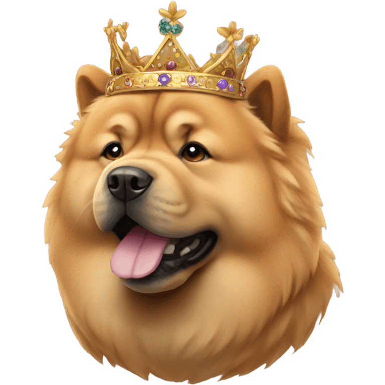 female chow chow with crown emoji