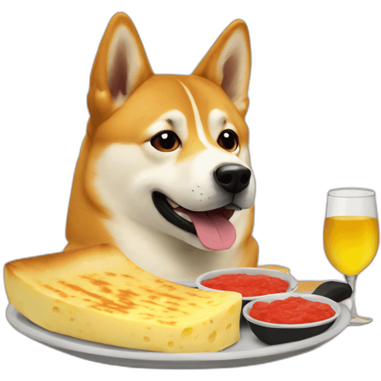 doge eating raclette emoji