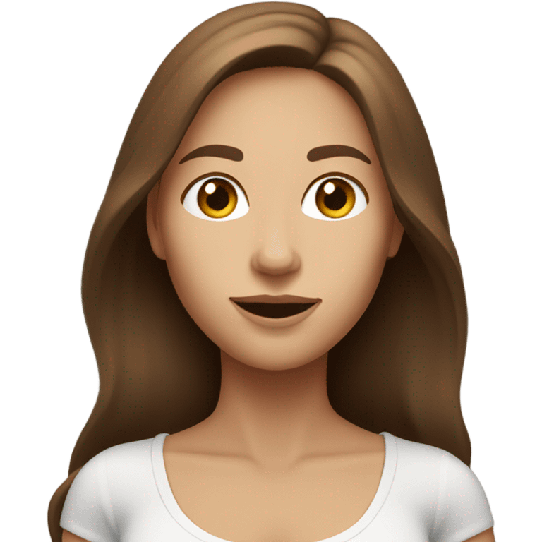 toned body woman caucasian long brown hair emoji