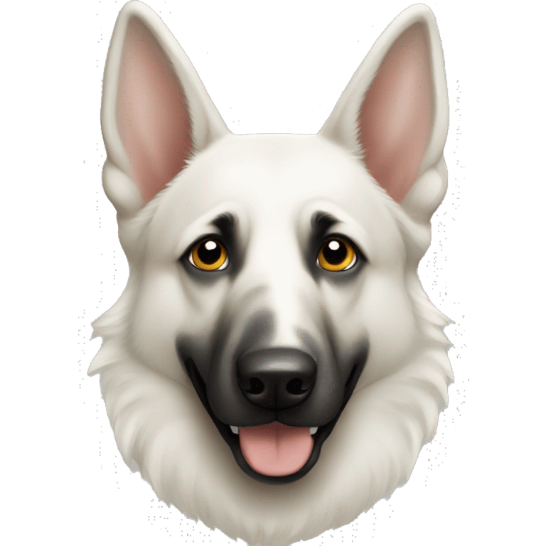 White German shepherd emoji face  emoji