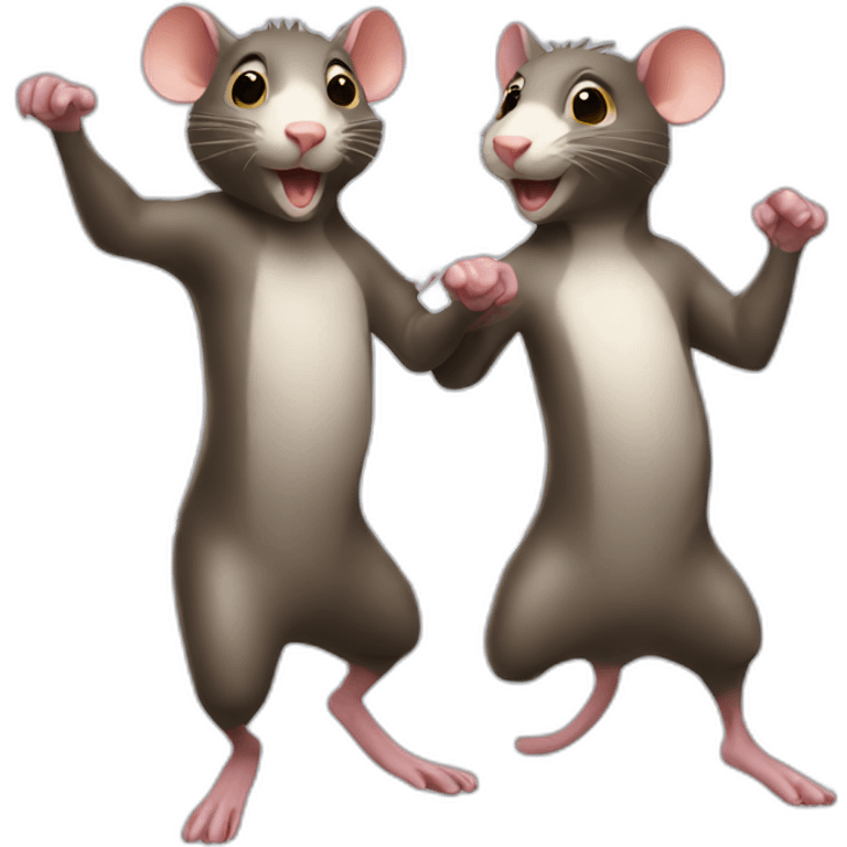 two dancing rats emoji