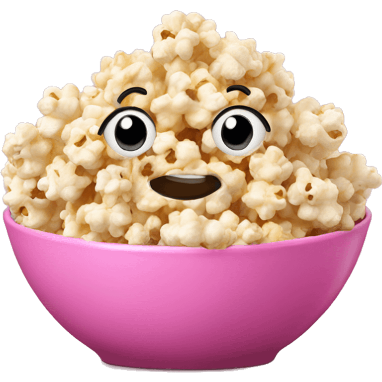 Popcorn in pink bowl emoji