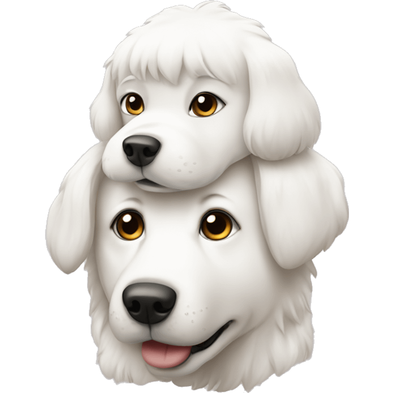 Dog samoed with girl emoji