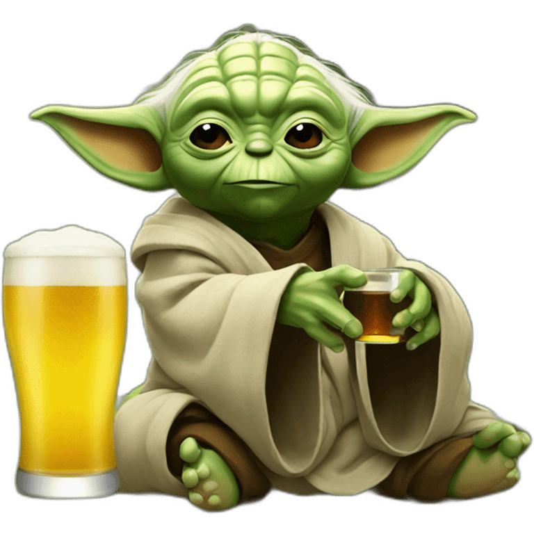 Yoda drink beer emoji