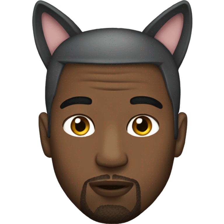 kanye west wearing cat ears emoji